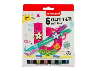 Viltstift Bruynzeel Kids assorti glitter 6 stuks - 4