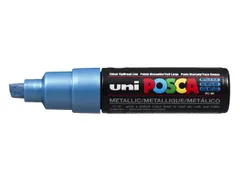 Verfstift Posca PC8K Brede punt 8mm schuin metallic blauw