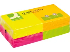 Quick Notes Memoblaadjes Neon 76x76mm 80 Vel 12 Blokken 4 Kleuren