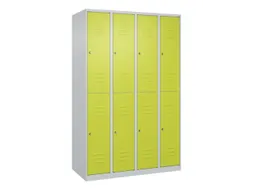 dubbeldekse locker,HxBxD 1850x1200x500mm,4x2vak.,vak B 300mm,cil.-slot