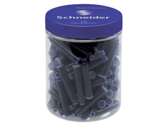 Inktpatroon Schneider Blauw pot 100stuks