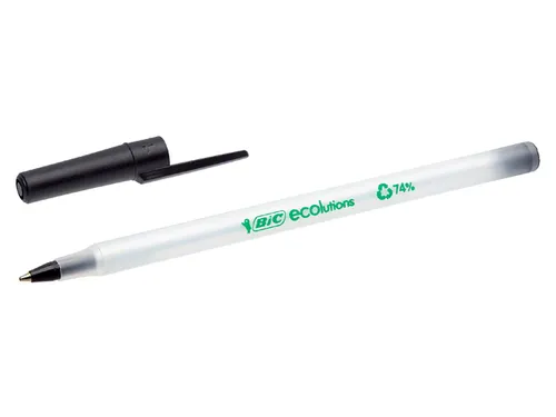 Balpen Bic Ecolutions round stic medium zwart
