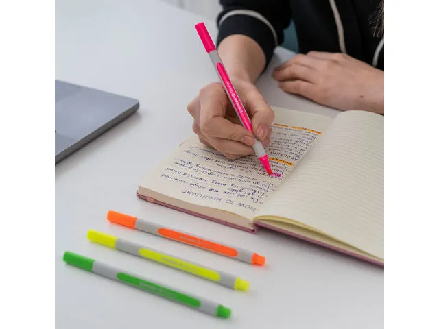 Markeerstift Schneider Shine-Up etui geel 3+1 gratis