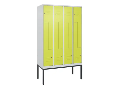 Z-garderobekast,HxBxD 2120x1200x500mm,vak B 150/300mm,cil.-slot