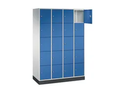lockerkast,RAL 7035/RAL 5010,HxBxD 1950x1220x500mm,4x5vakken,cil.-slot
