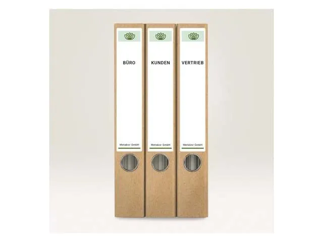 Etiquettes blanches pour dos de classeur larges, 38x192mm 10 feuilles,