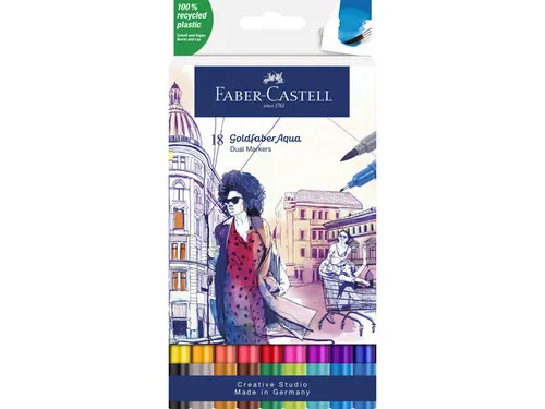 Duo aquarelmarker Goldfaber etui 18 stuks
