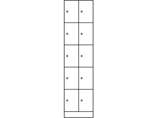 lockerkast RAL7035 HxBxD 1950x460x480mm 2x5vakken vak B 190mm
