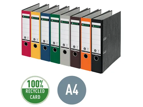 Ordner Leitz 1080 A4 80mm gewolkt zwart 100% gerecycled karton
