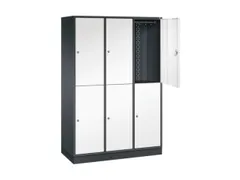 Dubbeldekse garderobekast,HxBxD 1950x1220x500mm,3x2vak.,vak B 360mm