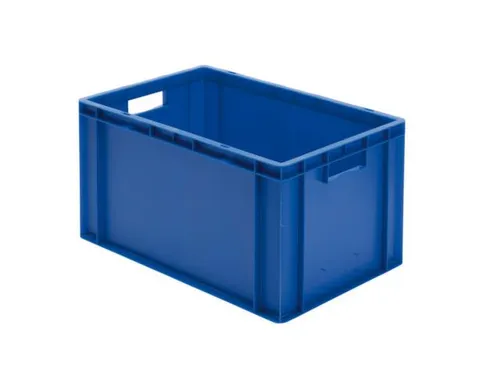Euronorm-stapelbak 61l 320x600x400mm Wanden/bodem Gesloten Blauw