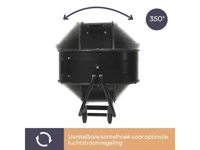 Vloerventilator Drum Metaal Ø 60cm Zwart