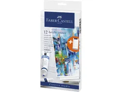 Acrylverf Faber-Castell 12 stuks assorti kleuren