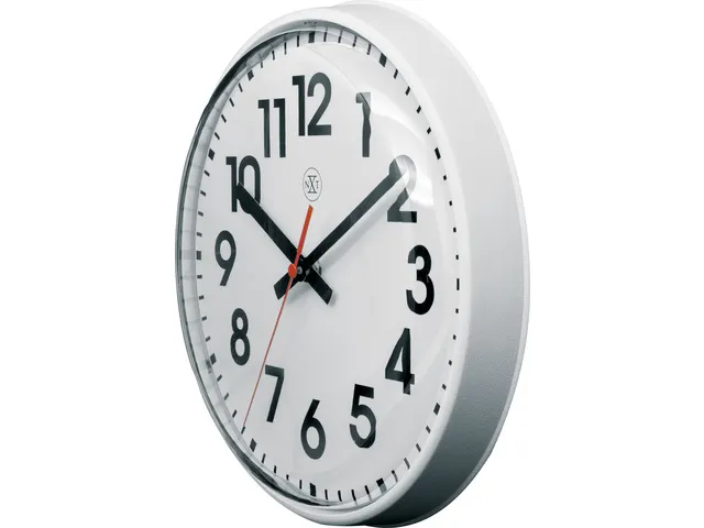 Horloge murale NXT dia. 26cm plast. blanc, cadran blanc avec lentille