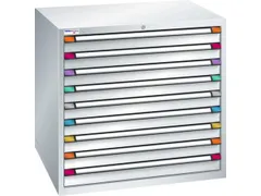 ladekast HxBxD 1000x1005x695mm 9laden RAL7035 front RAL7035