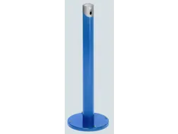 Staande Asbakzuil 2 liter H 1005mm Rond Ral5010 Bovengedeelte Zilver