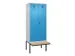 locker met bank,voor scheiding van kleding,HxBxD 2120x800x815mm,2vak