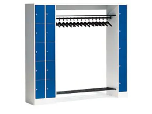 locker met kapstok,HxBxD 1950x2760x480mm,romp RAL7035,front RAL7035