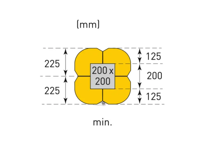 Protège-colonne,p. intérieur,HxlxP 1100x450-550x450-550mm,PE,jaune