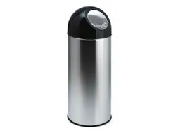 Afvalbak met pushdeksel en binnenemmer 55 liter RVS Zwart