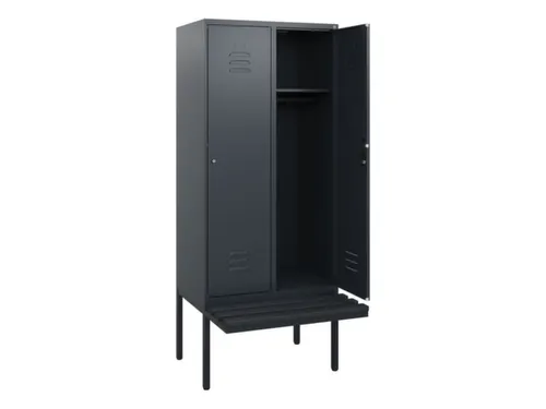 locker met bank,HxBxD 1950x800x815mm,2vak,vak B 400mm,cil.-slot