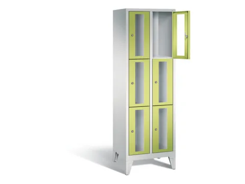 lockerkast 1850x610x500mm 2x3 vakken Cilinderslot Poten, RDS1108060