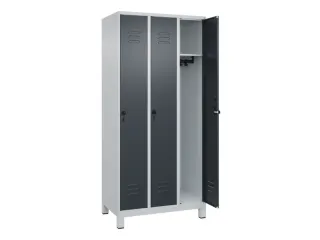 locker,HxBxD 1950x900x500mm,3vak,vak B 300mm,draaigrendel,voeten - 2