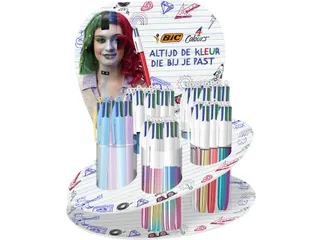 Balpen Bic 4kleuren medium assorti display à 60 stuks - 2