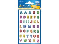 Glitter etiket Z-design Kids pakje a 1 vel letters
