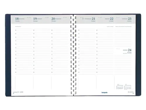 Agendavulling 2027 Brepols Timing 7dagen/2pagina's spiraal wit