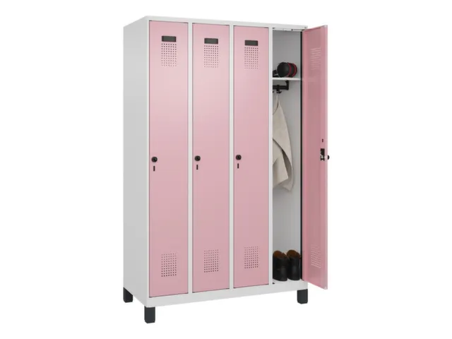 locker,HxBxD 1950x1200x500mm,4vak,vak B 300mm,draaigrendel,voeten