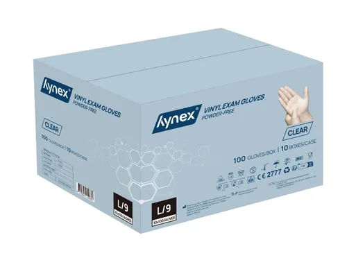 Handschoen Hynex vinyl L transparant 4.5gr 100 stuks