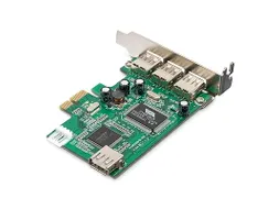 4-poort PCI Express Low Profile High Speed USB-kaart