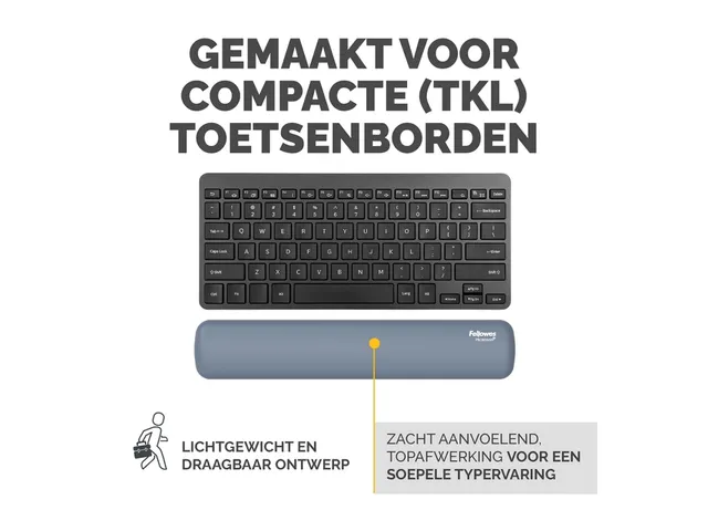 Polssteun Fellowes Breyta compact blauw 6x32cm