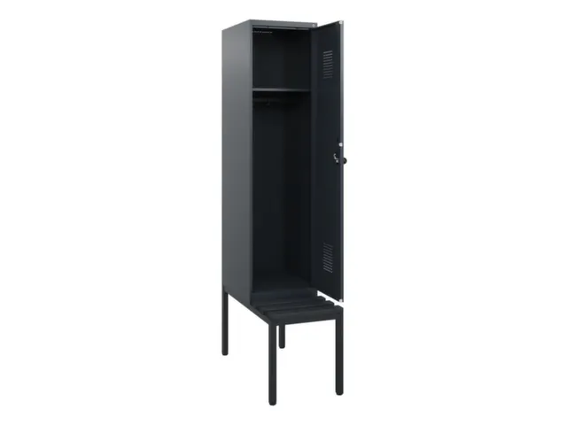 locker met bank,HxBxD 1950x400x815mm,1vak,vak B 400mm,draaigrendel