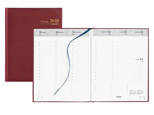 Agenda 2027 Brepols Timing Lima 7dagen/2pagina's viertalig bordeaux
