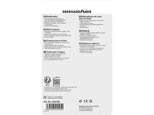 Badkrijtjes Eberhard Faber met spons 5st. op blisterkaart