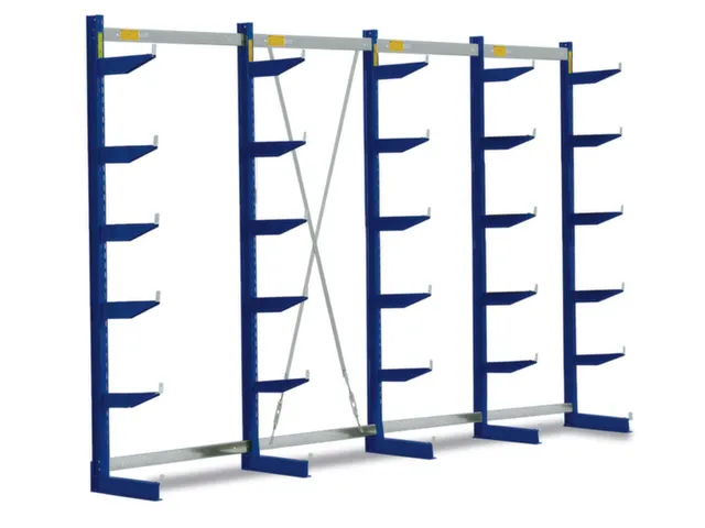 Draagarmstelling 2500x4316x990mm 6etages 1350kg/etage Ral5010