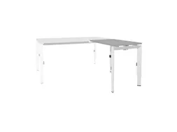 Bureau Linesto N3 aanbouwtafel 120x60cm lichtgrijs 25mm wit