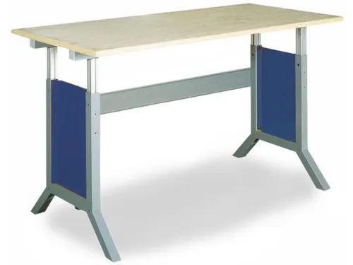 montagetafel,HxBxD 735-1100x1500x750mm,blad multiplex,RAL7035/RAL5013