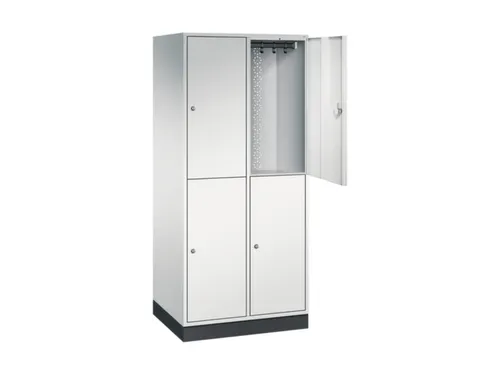 grootvolume garderobekast,RAL 7035,HxBxD 1950x820x600mm,2x2vak.