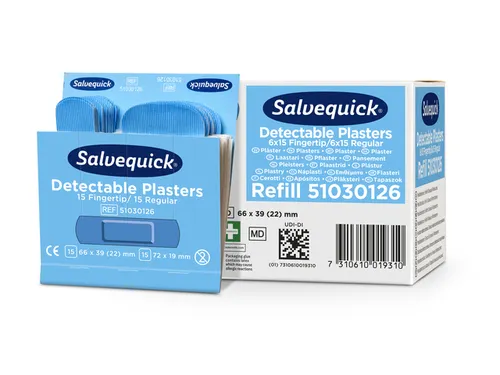 Salvequick Blauw Detectable Pleisters Vingertop/Normaal