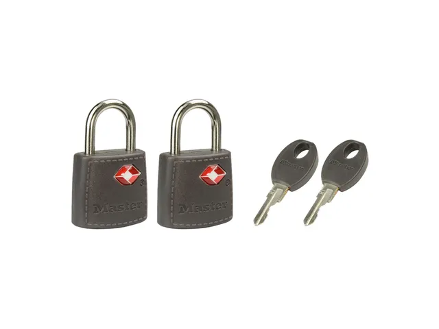 Hangslot Masterlock 2 gelijksluitend ABS cover TSA assorti kleur