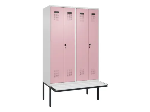 PBM-locker met bank,HxBxD 2120x1200x815mm,4vak,vak B 300mm
