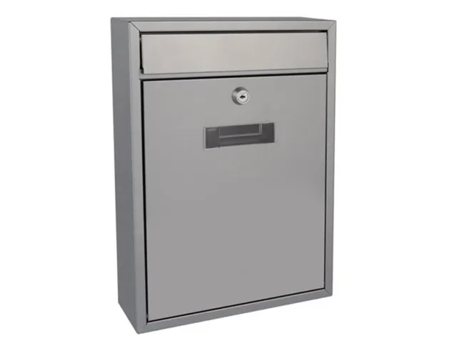 Brievenbus Ibiza Zilvergrijs met naamplaatje incl. 2 sleutels 36x26x8c