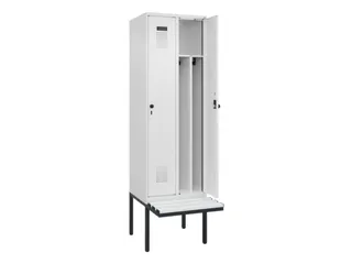 locker met bank,voor scheiding van kleding,HxBxD 2120x600x815mm,2vak - 1