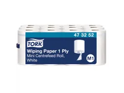 Tork 473252 Poetspapier M1 Mini Centerfeed Wit 1-laags Met Huls