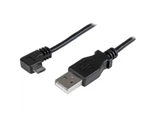 Micro-USB Oplaad en sync kabel M/M rechtsgehoekte Micro-USB 24 AWG 0.5 - 1