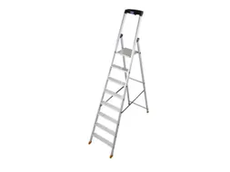 trapladder,eenzijdig,8treden,bordes met profiel,Stand H 1,7m