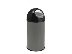 Afvalbak met pushdeksel en binnenemmer 40 Liter Metallic